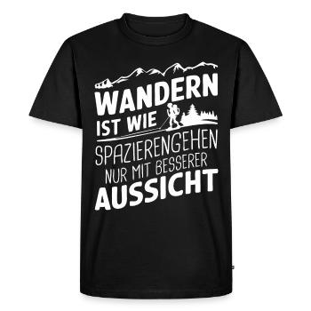 Hiking Hikers Hike Mountains Forest - Men's Premium Organic T-Shirt - black - Front - Nico (187cm)