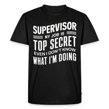 Profession de superviseur - T-shirt Premium bio Homme - noir - Devant - Nico (187cm)
