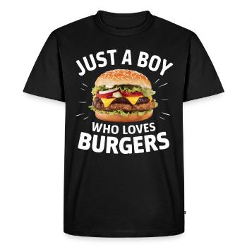 Burger Fast Food Hamburger Cheesburger Burgers - Men's Premium Organic T-Shirt - black - Front - Nico (187cm)