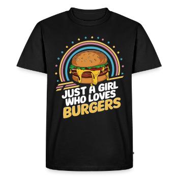 Burger Fast Food Hamburger Cheesburger Burgers - Men's Premium Organic T-Shirt - black - Front - Nico (187cm)