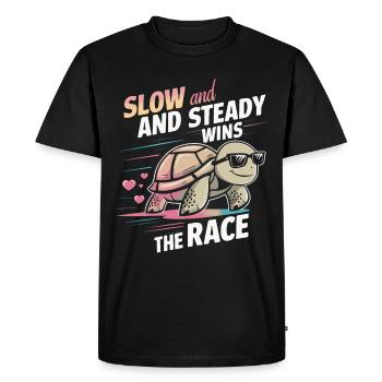 Turtle Sea Turtle Turtle Animal - Men's Premium Organic T-Shirt - black - Front - Nico (187cm)