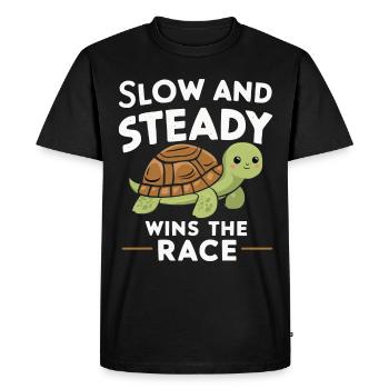 Turtle Sea Turtle Turtle Animal - Men's Premium Organic T-Shirt - black - Front - Nico (187cm)