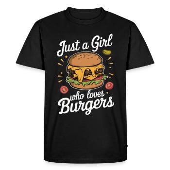 Burger Fast Food Hamburger Cheesburger Burgers - Men's Premium Organic T-Shirt - black - Front - Nico (187cm)
