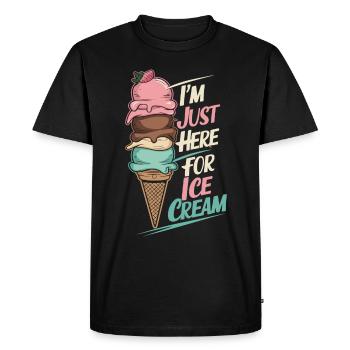 Ice Cream Sweets Ice Cream - Men's Premium Organic T-Shirt - black - Front - Nico (187cm)