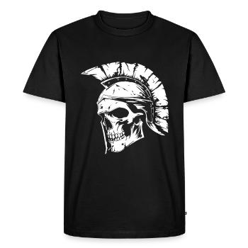 Gladiateur Spartiate Crâne Sparte - T-shirt Premium bio Homme - noir - Devant - Nico (187cm)