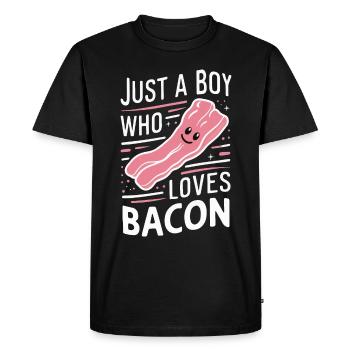 Bacon Breakfast Bacon - Men's Premium Organic T-Shirt - black - Front - Nico (187cm)