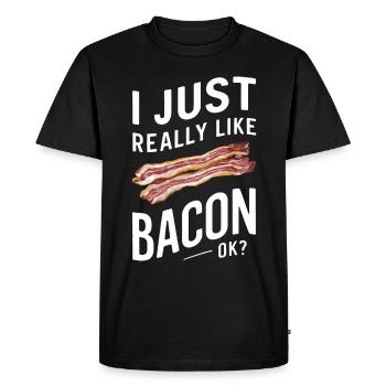 Bacon Breakfast Bacon - Men's Premium Organic T-Shirt - black - Front - Nico (187cm)