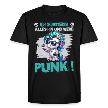Je m’en fiche - Schmeiss alles hin werd Punk Punkrock - T-shirt Premium bio Homme - noir - Devant - Nico (187cm)