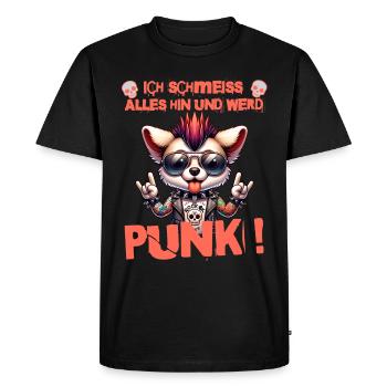 Je m’en fiche - Schmeiss alles hin werd Punk Punkrock - T-shirt Premium bio Homme - noir - Devant - Nico (187cm)