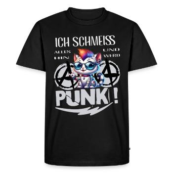 Je m’en fiche - Schmeiss alles hin werd Punk Punkrock - T-shirt Premium bio Homme - noir - Devant - Nico (187cm)