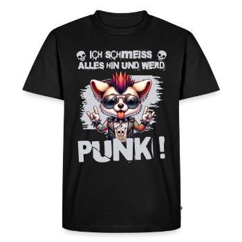 Je m’en fiche - Schmeiss alles hin werd Punk Punkrock - T-shirt Premium bio Homme - noir - Devant - Nico (187cm)