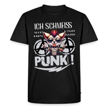 Je m’en fiche - Schmeiss alles hin werd Punk Punkrock - T-shirt Premium bio Homme - noir - Devant - Nico (187cm)