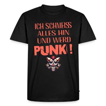 Je m’en fiche - Schmeiss alles hin werd Punk Punkrock - T-shirt Premium bio Homme - noir - Devant - Nico (187cm)
