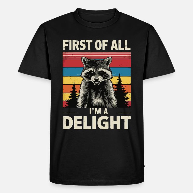 Waschbär - Männer Premium Bio T-Shirt - Schwarz