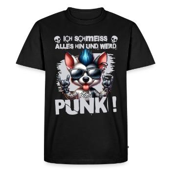 Je m’en fiche - Schmeiss alles hin werd Punk Punkrock - T-shirt Premium bio Homme - noir - Devant - Nico (187cm)