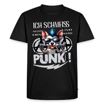 Je m’en fiche - Schmeiss alles hin werd Punk Punkrock - T-shirt Premium bio Homme - noir - Devant - Nico (187cm)