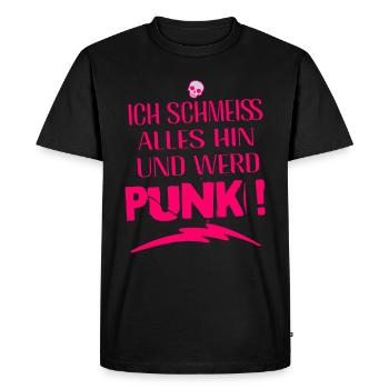 Je m’en fiche - Schmeiss alles hin werd Punk Punkrock - T-shirt Premium bio Homme - noir - Devant - Nico (187cm)