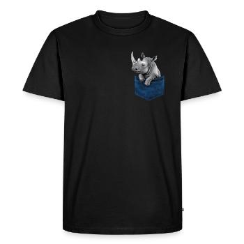 Rhinocéros Rhinocéros - T-shirt Premium bio Homme - noir - Devant - Nico (187cm)
