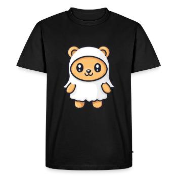 Bear Halloween Comic Ghost - Men's Premium Organic T-Shirt - black - Front - Nico (187cm)