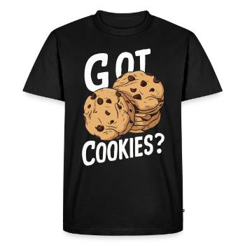 Cookies Biscuits Biscuits Biscuits Chocolat - T-shirt Premium bio Homme - noir - Devant - Nico (187cm)