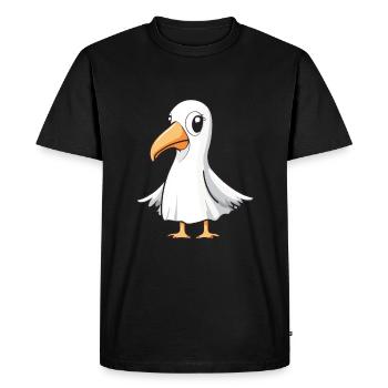 Pelican Bird Halloween Comic Ghost - Men's Premium Organic T-Shirt - black - Front - Nico (187cm)