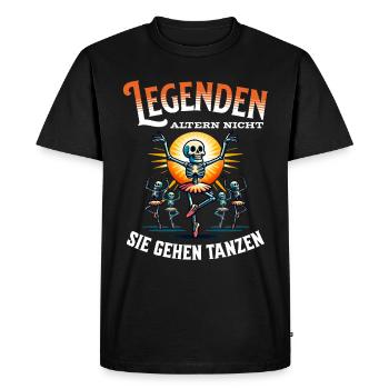 Legends don't age, they go dancing - Men's Premium Organic T-Shirt - black - Front - Nico (187cm)