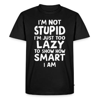 Funny, sarcasm, sarcastic humor, irony - Men's Premium Organic T-Shirt - black - Front - Nico (187cm)