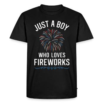Pyrotechnie Feux d’artifice Pyrotechnie - T-shirt Premium bio Homme - noir - Devant - Nico (187cm)