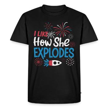 Pyrotechnie Feux d’artifice Pyrotechnie - T-shirt Premium bio Homme - noir - Devant - Nico (187cm)