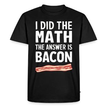 Bacon Breakfast Bacon - Men's Premium Organic T-Shirt - black - Front - Nico (187cm)