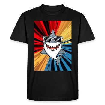 Shark Ocean Tiger Shark Animal Fish - Men's Premium Organic T-Shirt - black - Front - Nico (187cm)