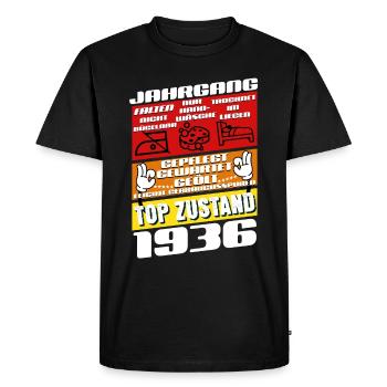 89 ans millésime 1936 anniversaire - T-shirt Premium bio Homme - noir - Devant - Nico (187cm)