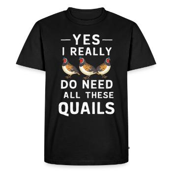 Caille Oiseau Cailles - T-shirt Premium bio Homme - noir - Devant - Nico (187cm)