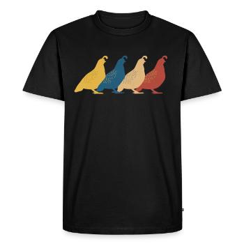 Caille Oiseau Cailles - T-shirt Premium bio Homme - noir - Devant - Nico (187cm)
