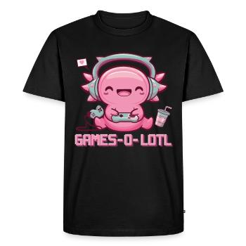 Poisson axolotl - T-shirt Premium bio Homme - noir - Devant - Nico (187cm)