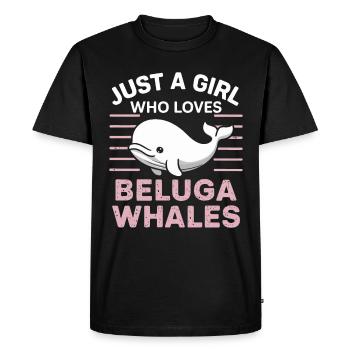 Béluga Océan Bélugas Baleines - T-shirt Premium bio Homme - noir - Devant - Nico (187cm)