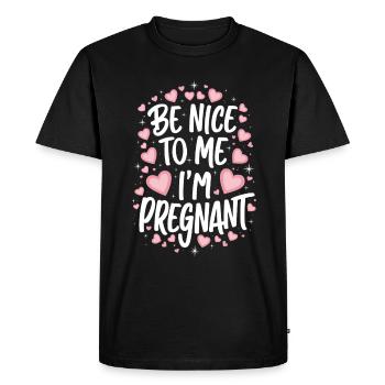 Grossesse Grossesse Accouchement - T-shirt Premium bio Homme - noir - Devant - Nico (187cm)