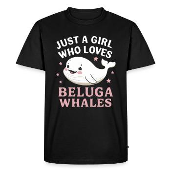 Béluga Océan Bélugas Baleines - T-shirt Premium bio Homme - noir - Devant - Nico (187cm)