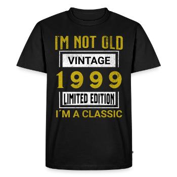 Anniversaire 26 ans Je ne suis pas vieux, je suis classique - T-shirt Premium bio Homme - noir - Devant - Nico (187cm)