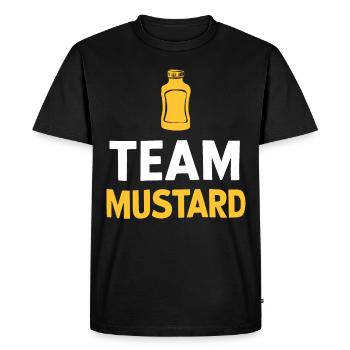 Moutarde Moutarde jaune Délicieux manger de la moutarde chaude - T-shirt Premium bio Homme - noir - Devant - Nico (187cm)