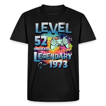 Level 52 Unlocked since 1982 Birthday - Men's Premium Organic T-Shirt - black - Front - Nico (187cm)