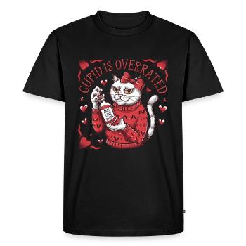 Célibataire Saint-Valentin Amour Cupidon Drôle Dicton - T-shirt Premium bio Homme - noir - Devant - Nico (187cm)