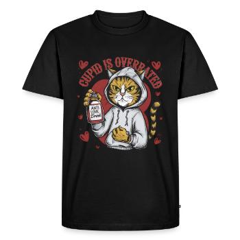 Célibataire Saint-Valentin Amour Cupidon Drôle Dicton - T-shirt Premium bio Homme - noir - Devant - Nico (187cm)