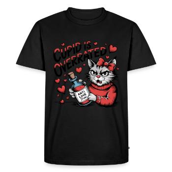 Célibataire Saint-Valentin Amour Cupidon Drôle Dicton - T-shirt Premium bio Homme - noir - Devant - Nico (187cm)