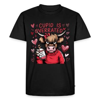Célibataire Saint-Valentin Amour Cupidon Drôle Dicton - T-shirt Premium bio Homme - noir - Devant - Nico (187cm)
