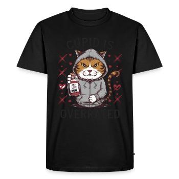 Célibataire Saint-Valentin Amour Cupidon Drôle Dicton - T-shirt Premium bio Homme - noir - Devant - Nico (187cm)