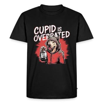 Célibataire Saint-Valentin Amour Cupidon Drôle Dicton - T-shirt Premium bio Homme - noir - Devant - Nico (187cm)