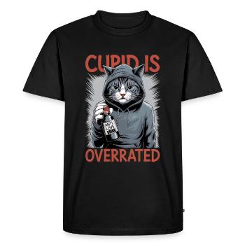 Célibataire Saint-Valentin Amour Cupidon Drôle Dicton - T-shirt Premium bio Homme - noir - Devant - Nico (187cm)