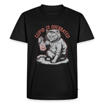 Célibataire Saint-Valentin Amour Cupidon Drôle Dicton - T-shirt Premium bio Homme - noir - Devant - Nico (187cm)