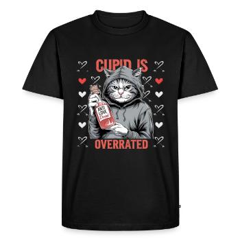 Célibataire Saint-Valentin Amour Cupidon Drôle Dicton - T-shirt Premium bio Homme - noir - Devant - Nico (187cm)
